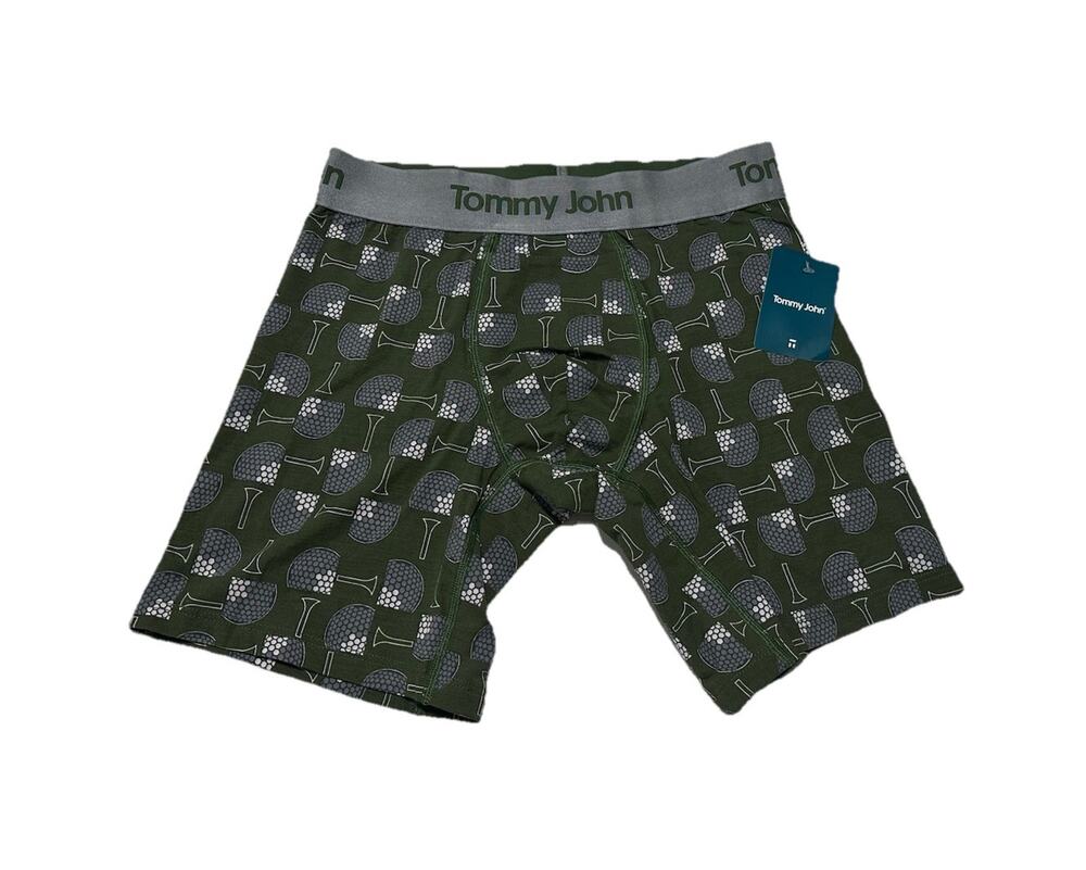 NEW Tommy John Second Skin 6" Boxer Brief Green Golf Tee Performance Size Small